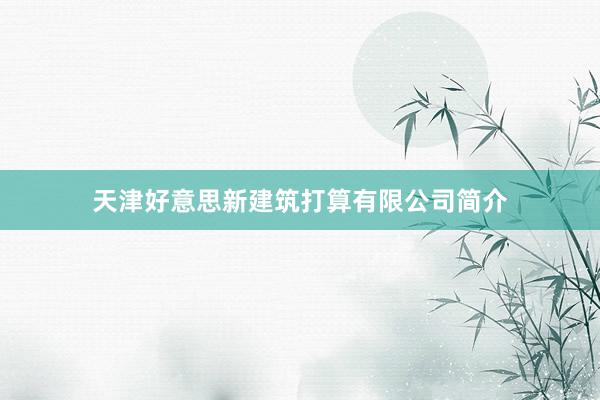 天津好意思新建筑打算有限公司简介