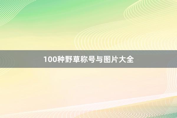 100种野草称号与图片大全